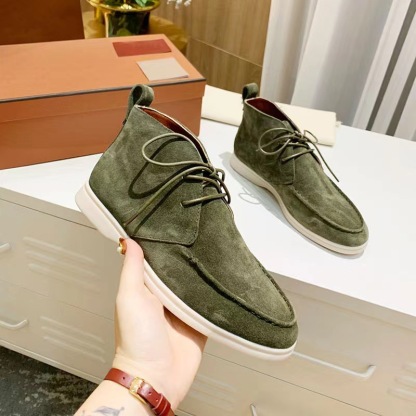 Casual Suede Lace-up Flat Desert Boots