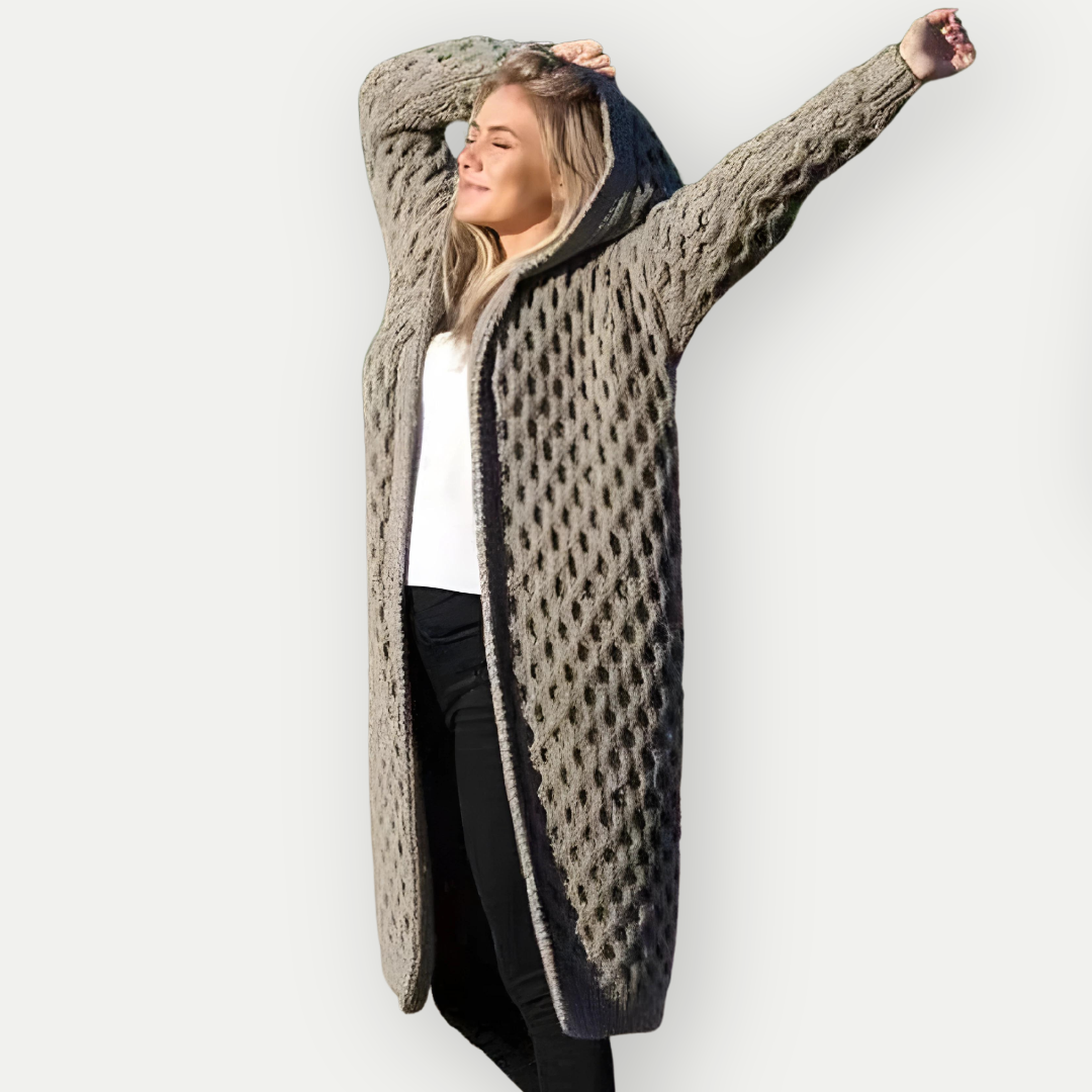 Wool Cardigan With Hoodie