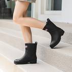 Women's Simple Waterproof Non-slip Medium Top Rain Boots