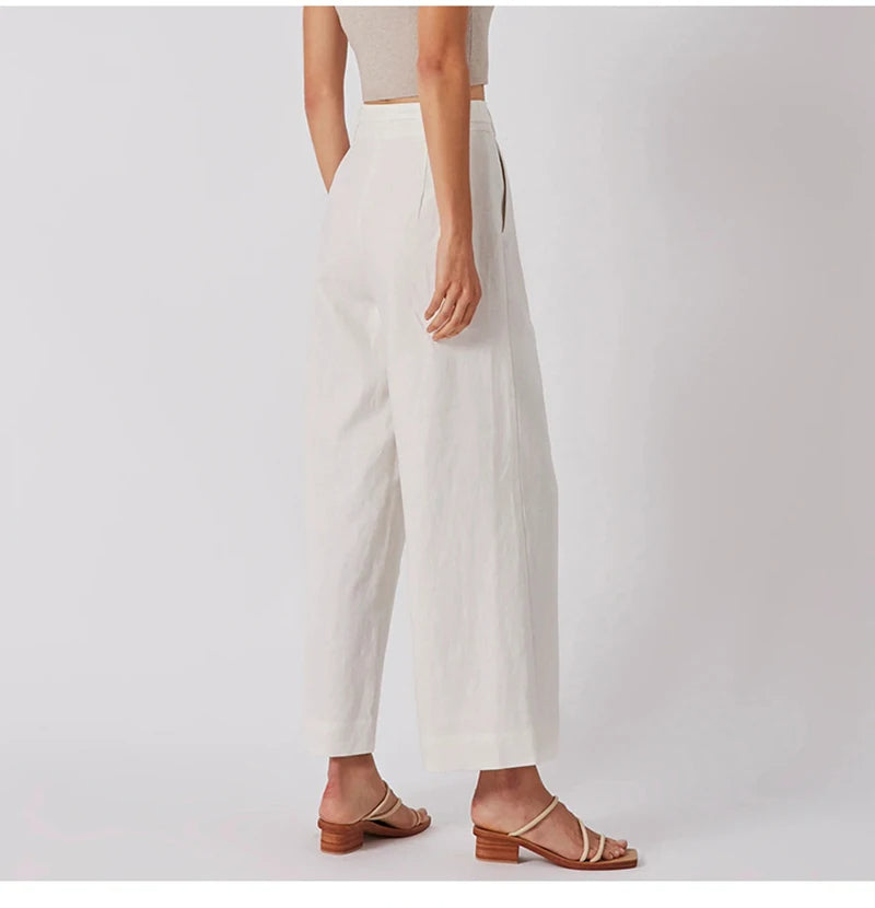 Linen Wide-Leg Trousers