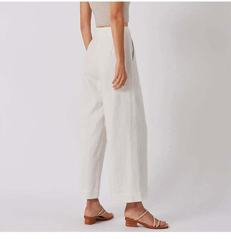 Linen Wide-Leg Trousers