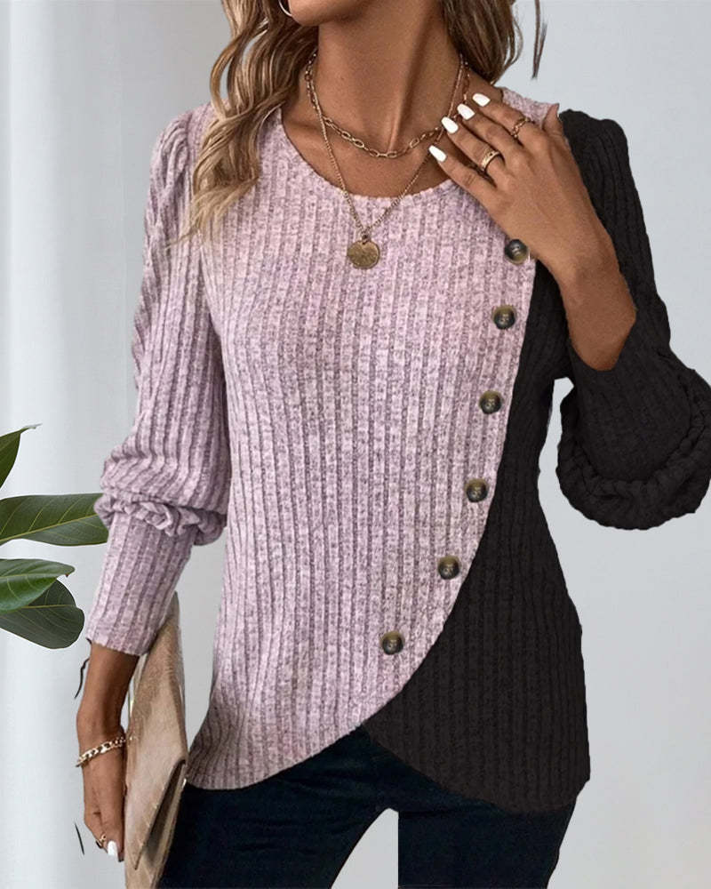Color Block Casual Top