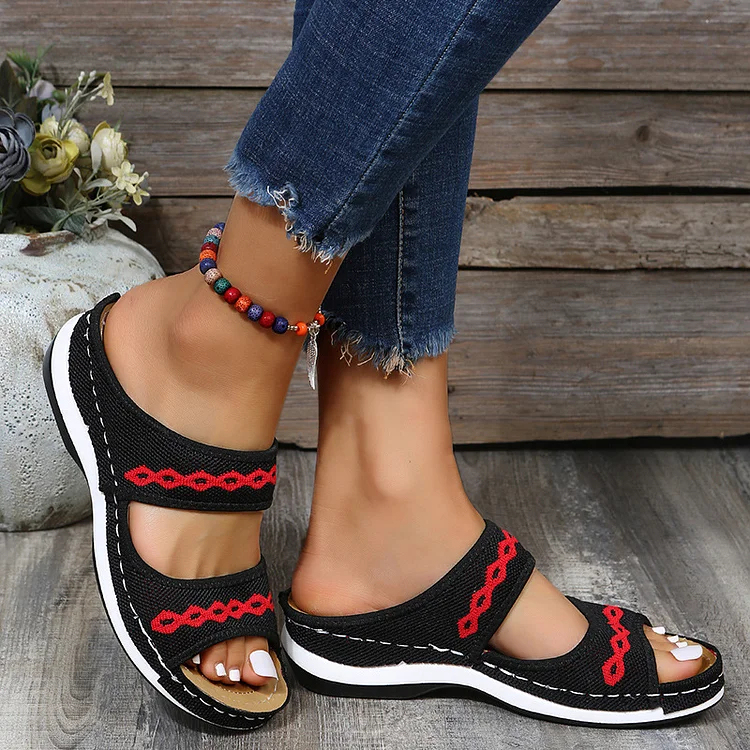 Leather Orthopedic Arch Support Sandals Diabetic Walking Cross Sandals