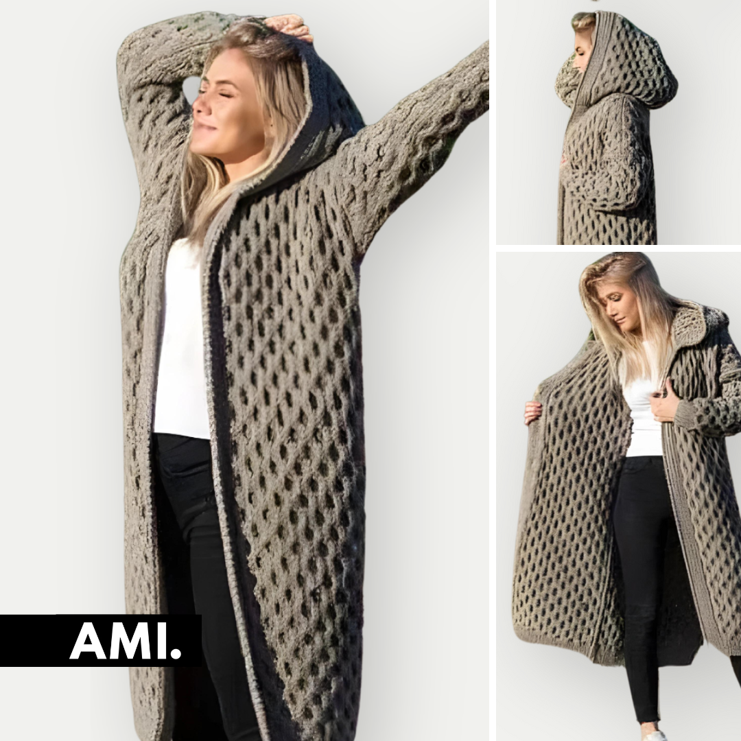 Wool Cardigan With Hoodie