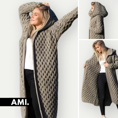 Wool Cardigan With Hoodie