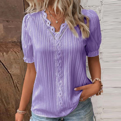 Women's Blouse With Puffed Sleeves