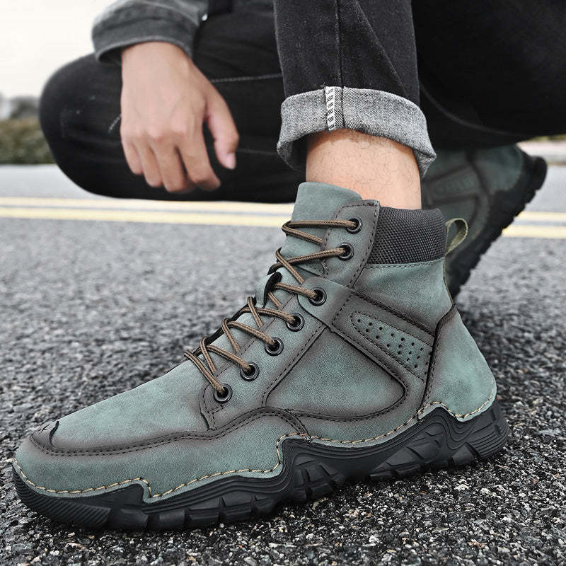 Men Casual Ankle Boots Leather Winter Orthopedic Shoes