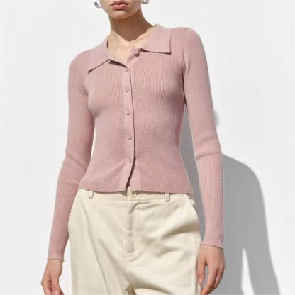 Collared Button-Up Cardigan