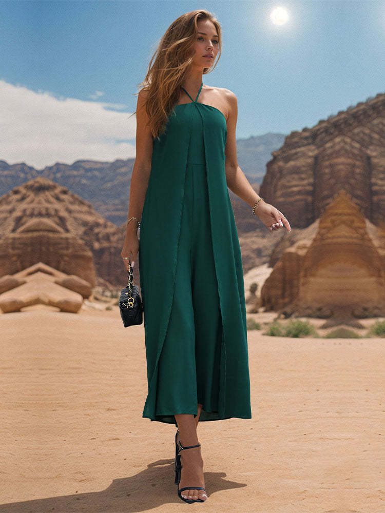 Elegant Halter Neck Maxi Dress