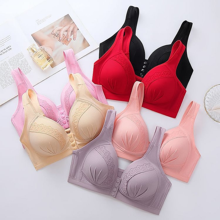 Front Button Breathable Skin-Friendly Cotton Bra