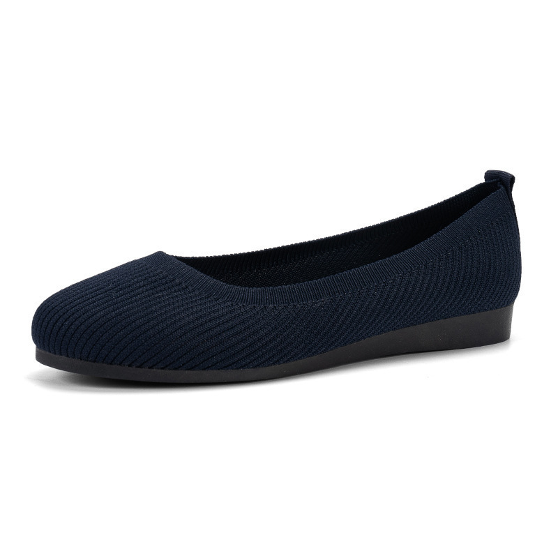 Womens Pointed Toe Ballet Flat Knit Dress Shoes, Comfort, Slip On, Classic, Softable, Best for Wide Feet and Bunions