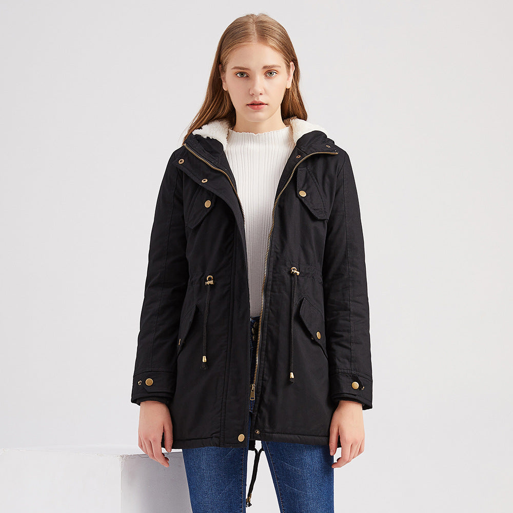 Casual Drawstring Hooded Jacket