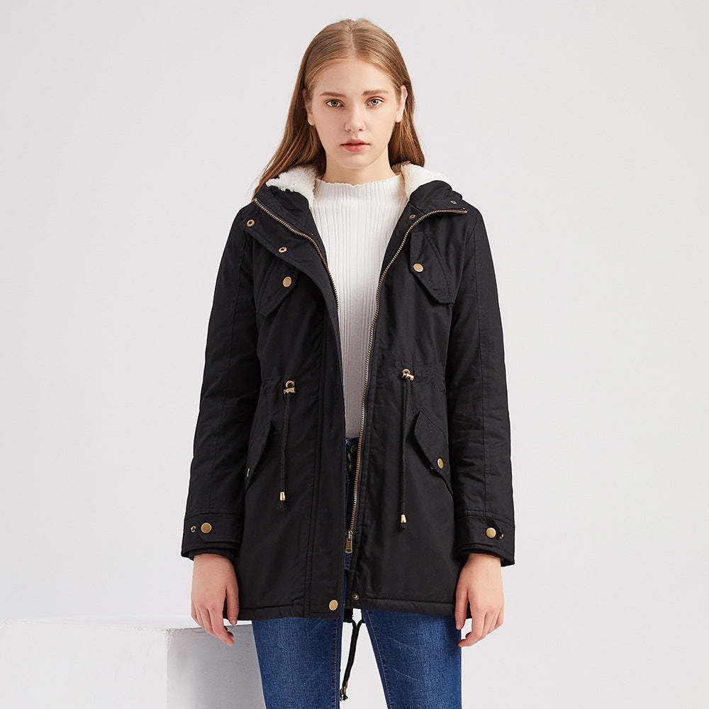 Casual Drawstring Hooded Jacket