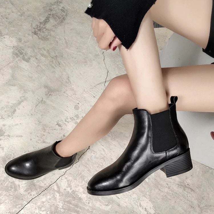 Orthopedic Women Boot Arch Support Genuine Leather AntiSlip LightWeight Basic Chelsea Boot