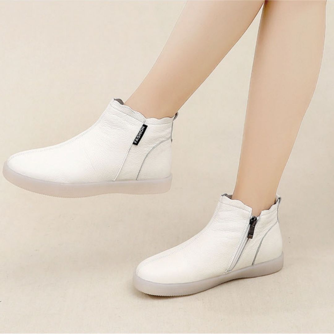 Orthopedic Boots For Women Leather Comfortable Ankle Fur Lined Warm Winter Shoes