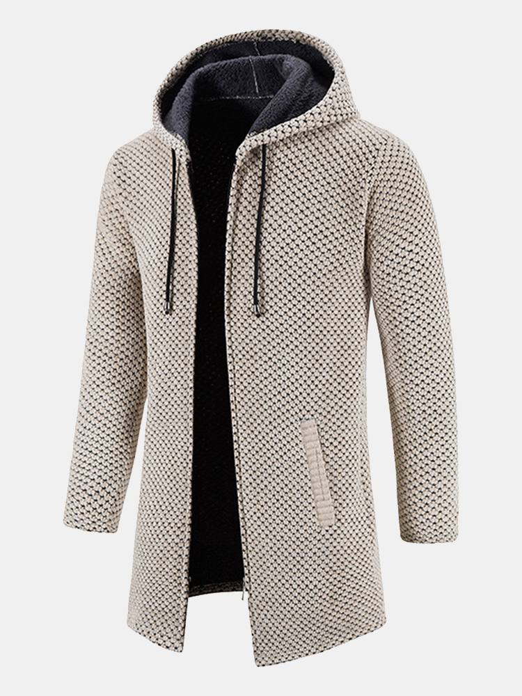 Cozy Long Hooded Knit Sweater for Men