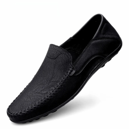 Pure Color Genuine Leather Comfortable Leather Moccasins Men