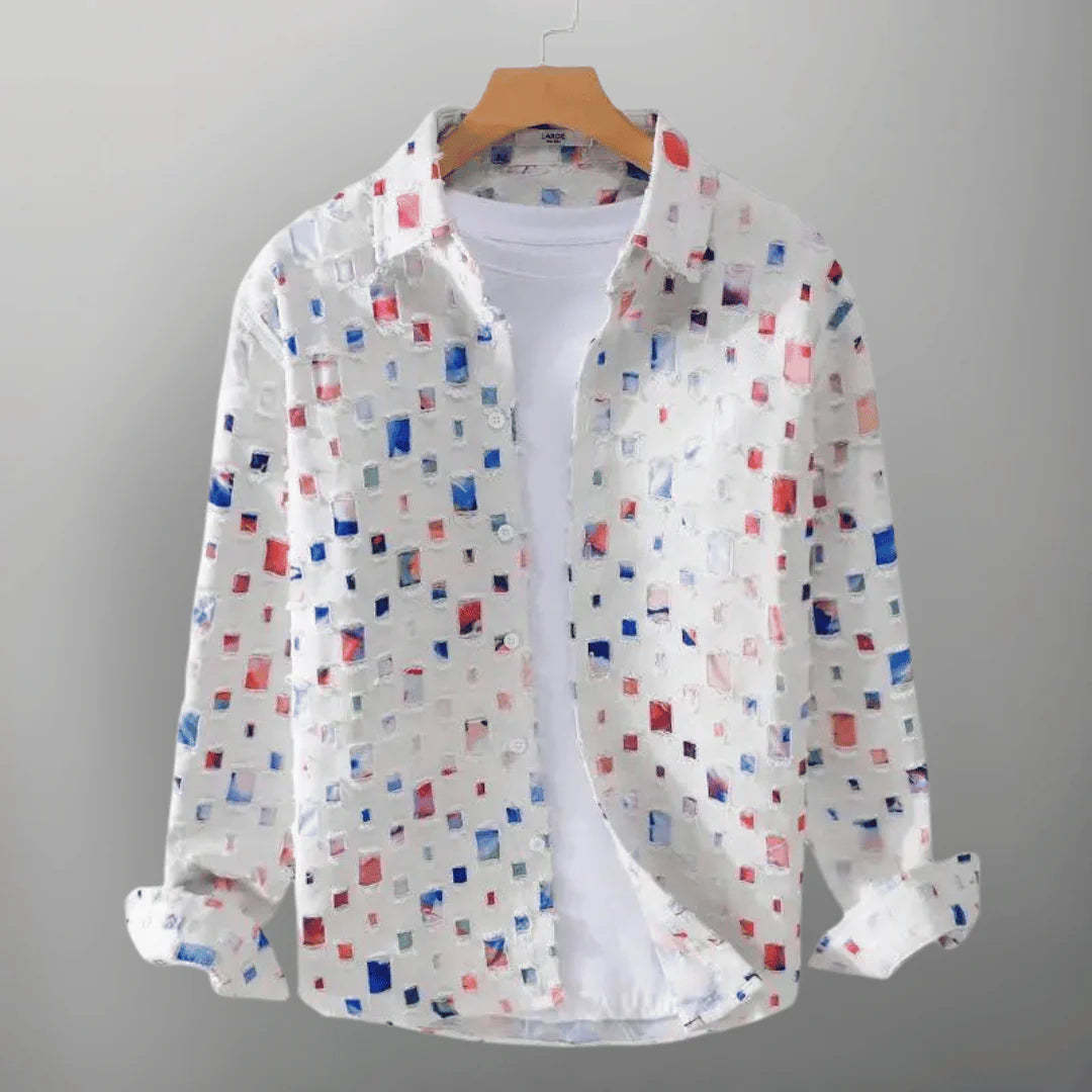 Men's Stylish Frayed Denim Shirt