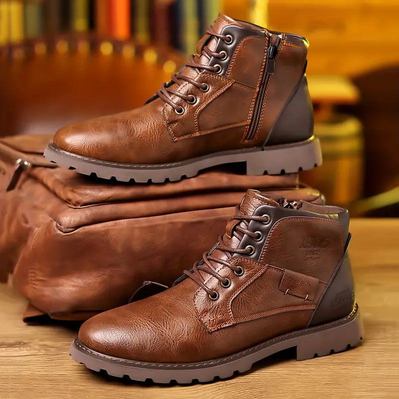 Zippered Leather Boots