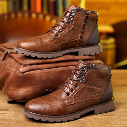 Zippered Leather Boots