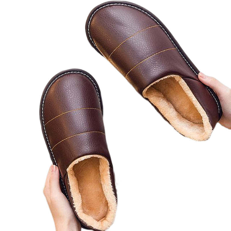 Women Interior Fur Slippers Waterproof Winter Shoes