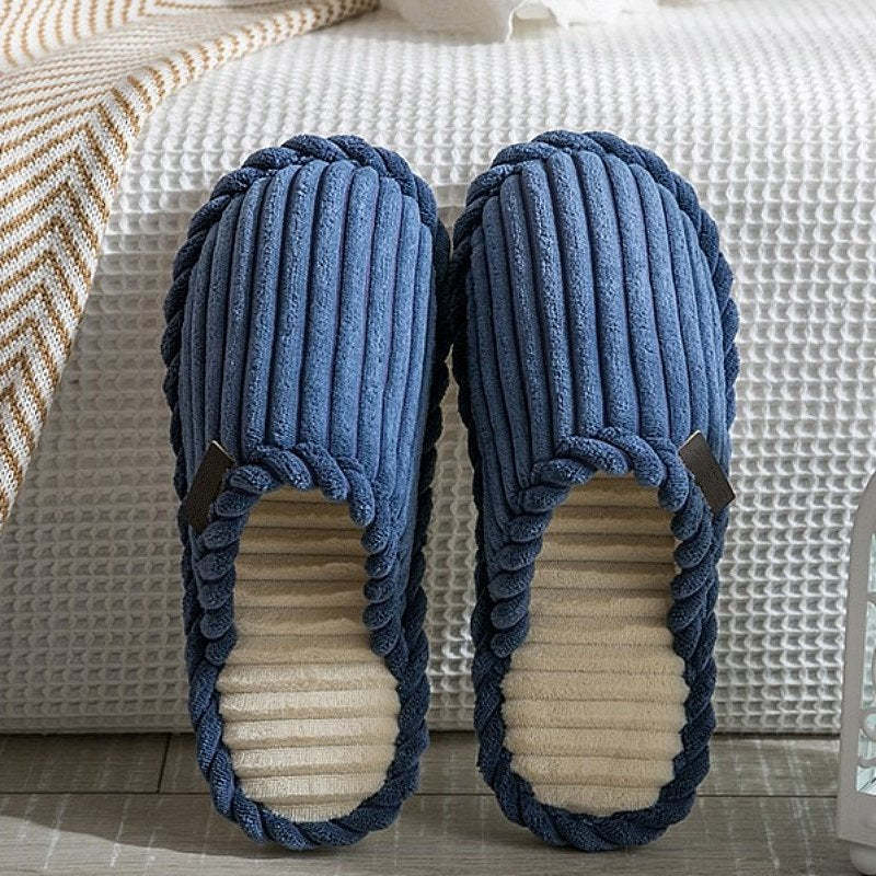 Men Comfy Warm Slippers Smooth Yarn Home Slides