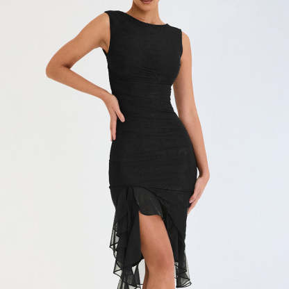 Ruffle Hem Cocktail Dress