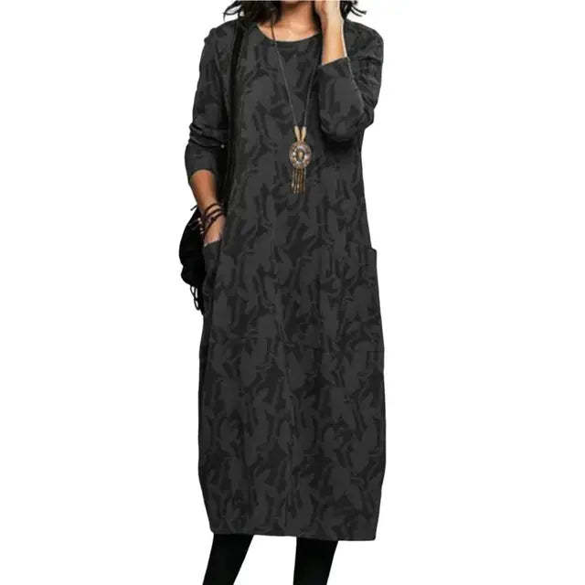 Patterned Midi Dress