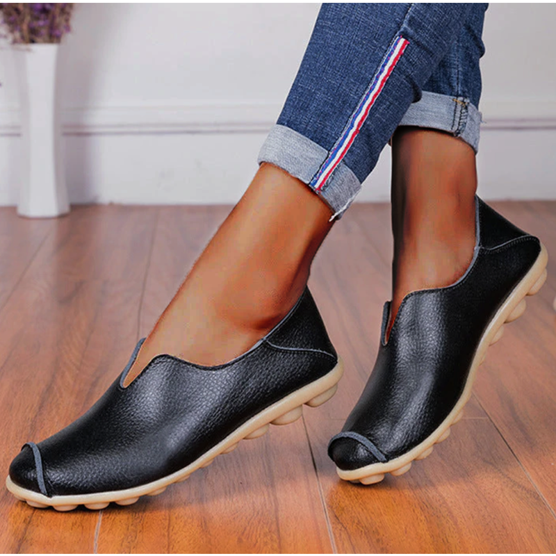 Casual Flat Heel Cow Tendon Low Top Shoes