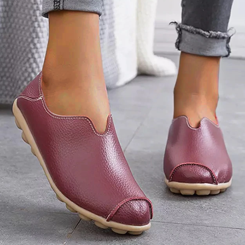 Casual Flat Heel Cow Tendon Low Top Shoes