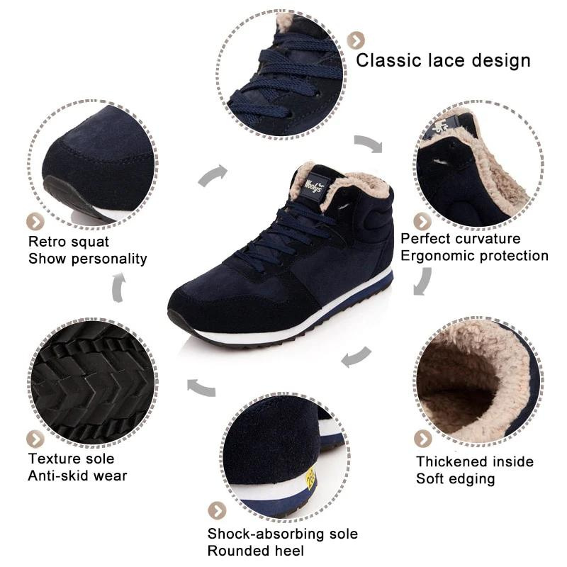 Orthopedic Ankle Boots for Men Comfortable Super Warm