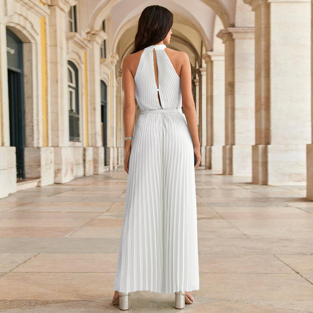 Pleated Jumpsuit With Belt