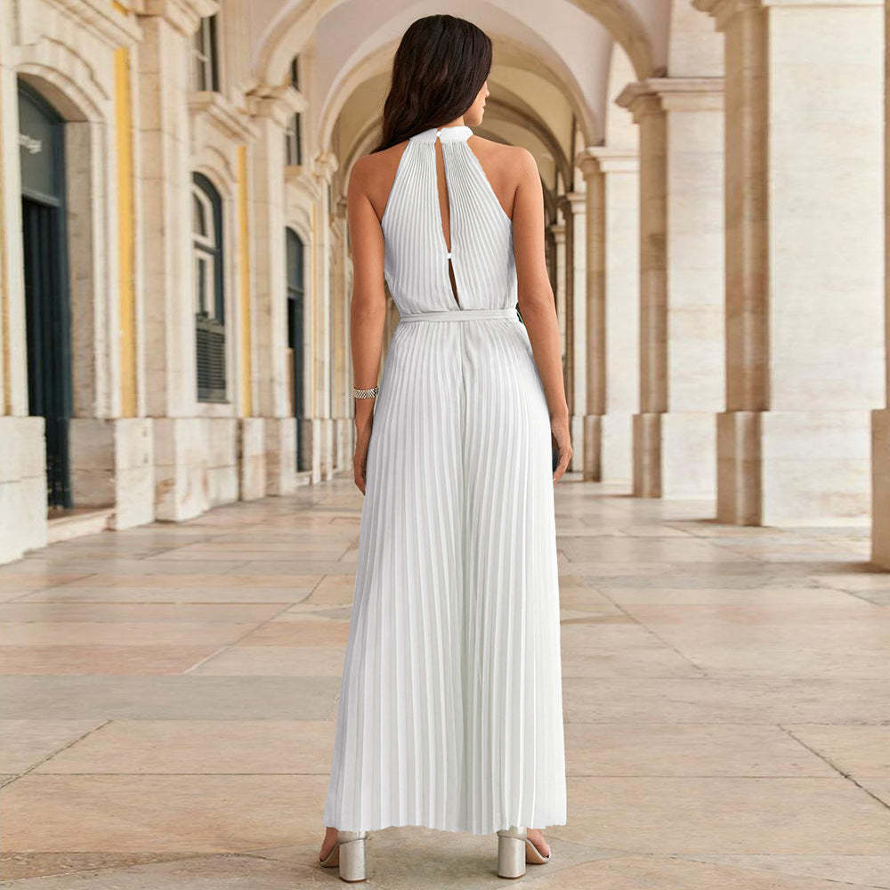 Pleated Jumpsuit With Belt