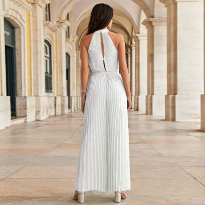 Pleated Jumpsuit With Belt