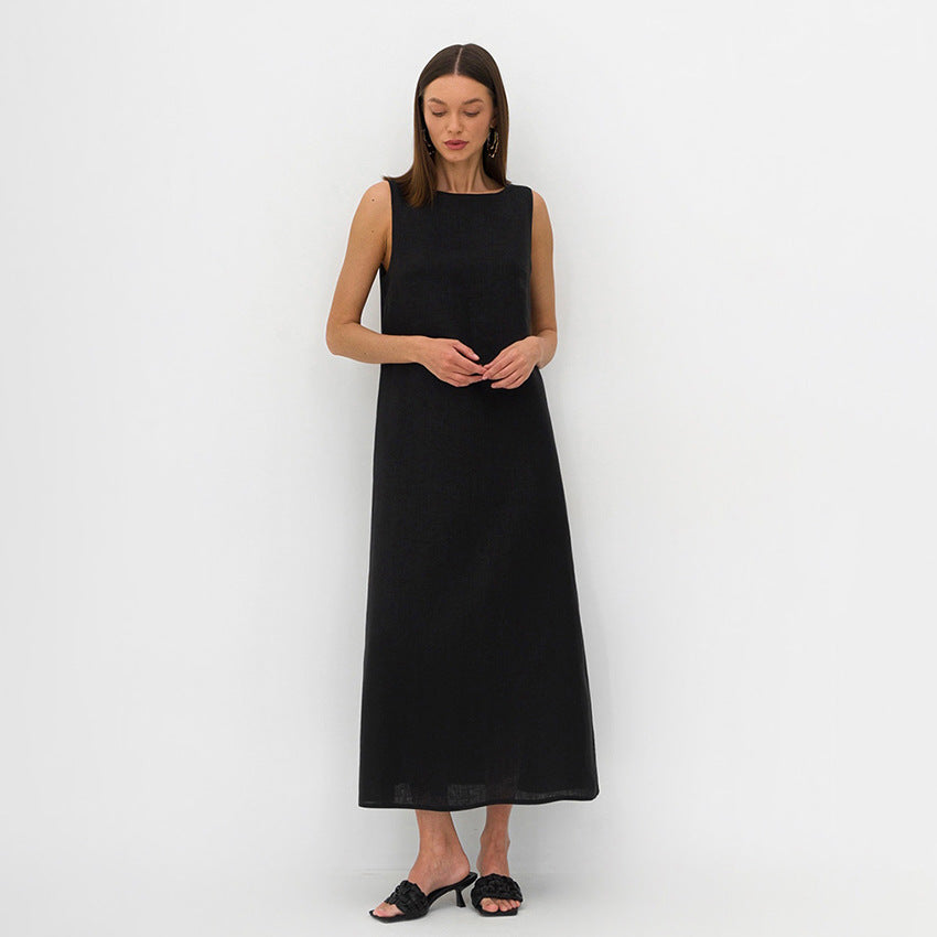 French Style Long A-line dress