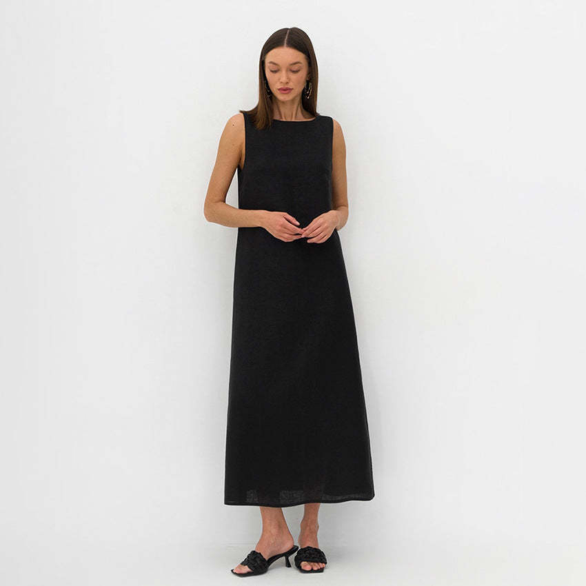 French Style Long A-line dress