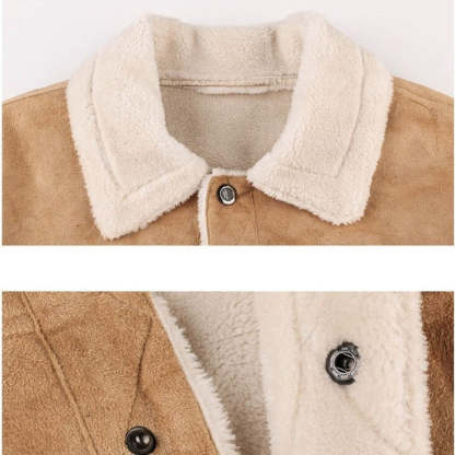 Suede Biker Jacket With Lambswool Lining