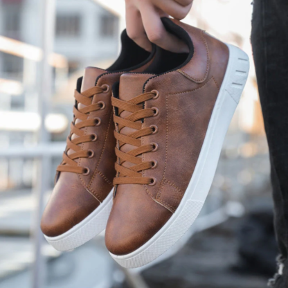 Men's Stylish Brown Leather Sneakers
