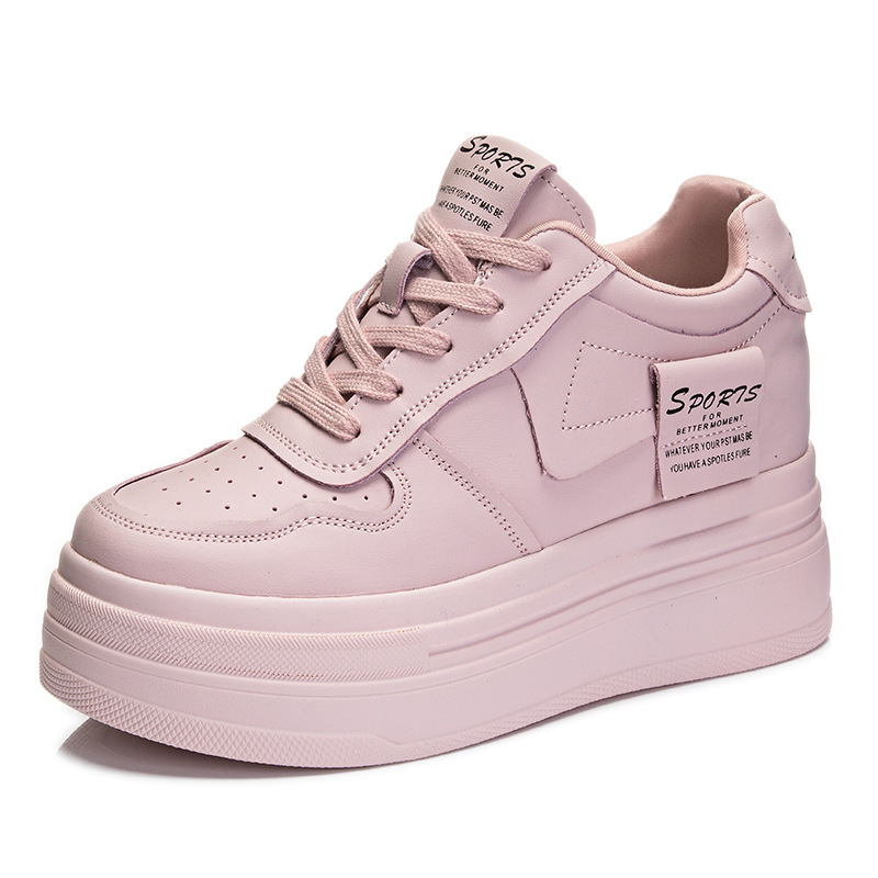 Comfy and Fancy Genuine Leather 8cm Platform Sneaker
