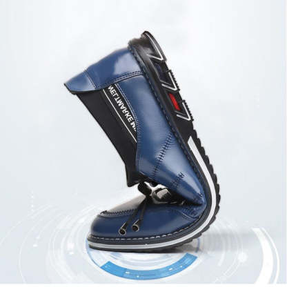 Men's real leather High quality elastic band Fashion design Solid toughness Comfortable business shoes