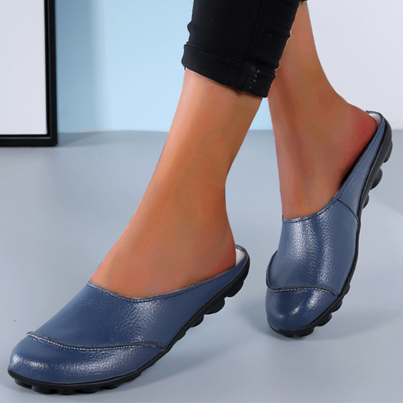 Slip On Loafers Slippers Wear Leather Soft Soles And Comfortable Flat Shoes