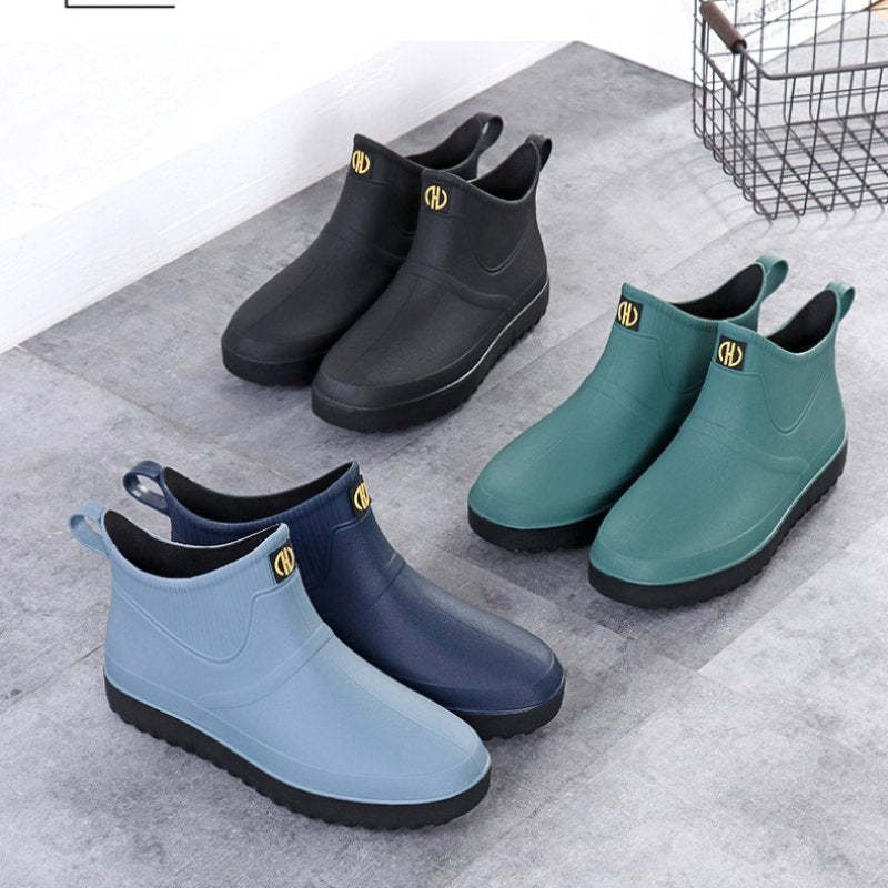 Men Rain Ankle Boots Slip-on Nonskid Orthopedic Shoes