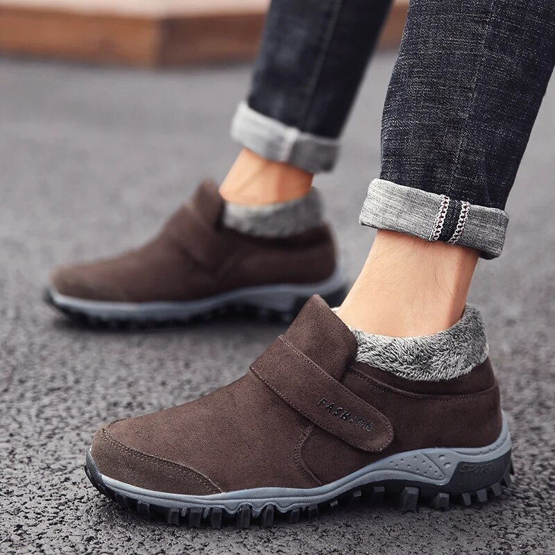 Men Orthopedic Boots Comfortable Suede Leather Warm Fur