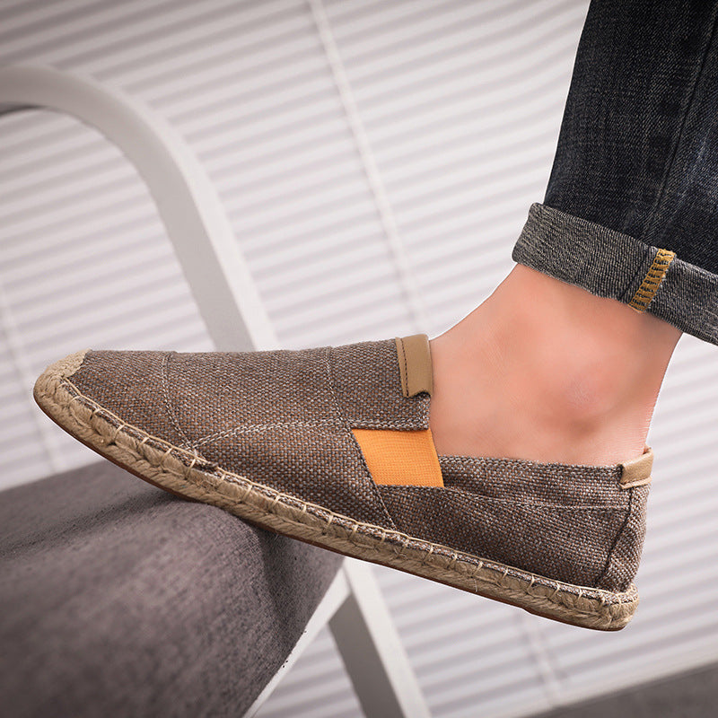 Stylish handmade canvas straw shoes - summer chic