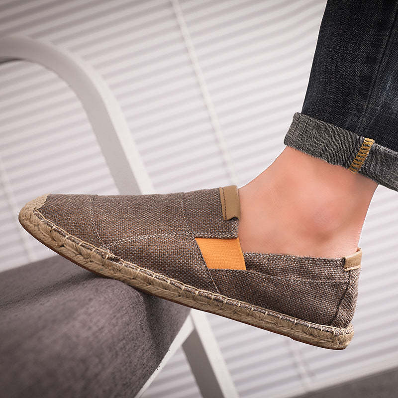 Stylish handmade canvas straw shoes - summer chic