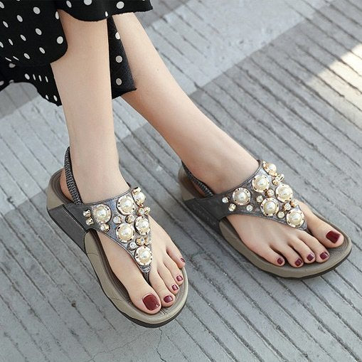 Arch Support Sandals For Women Back Strap Soft Thong Rhinestone Bling Flip-flops Stylish Summer Season