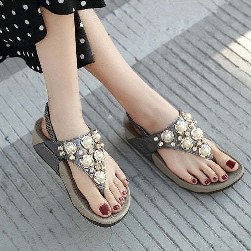 Arch Support Sandals For Women Back Strap Soft Thong Rhinestone Bling Flip-flops Stylish Summer Season