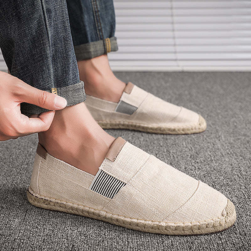 Stylish handmade canvas straw shoes - summer chic