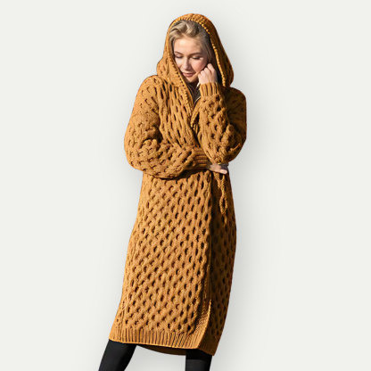 Wool Cardigan With Hoodie
