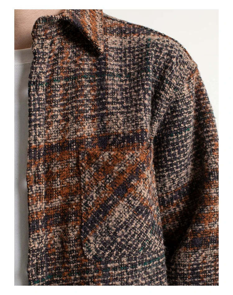 Men's Textured Wool Blend Shirt Jacket